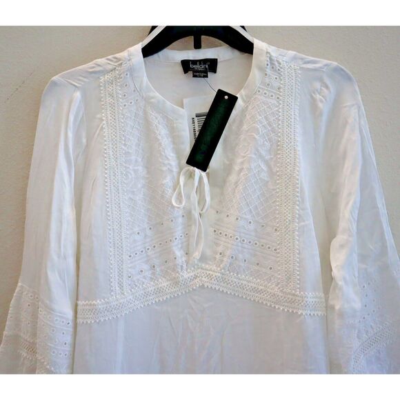 Belldini BW220020 Women's Sz Large White Boho Lace A-Line Silhouette Dress - Picture 4 of 11